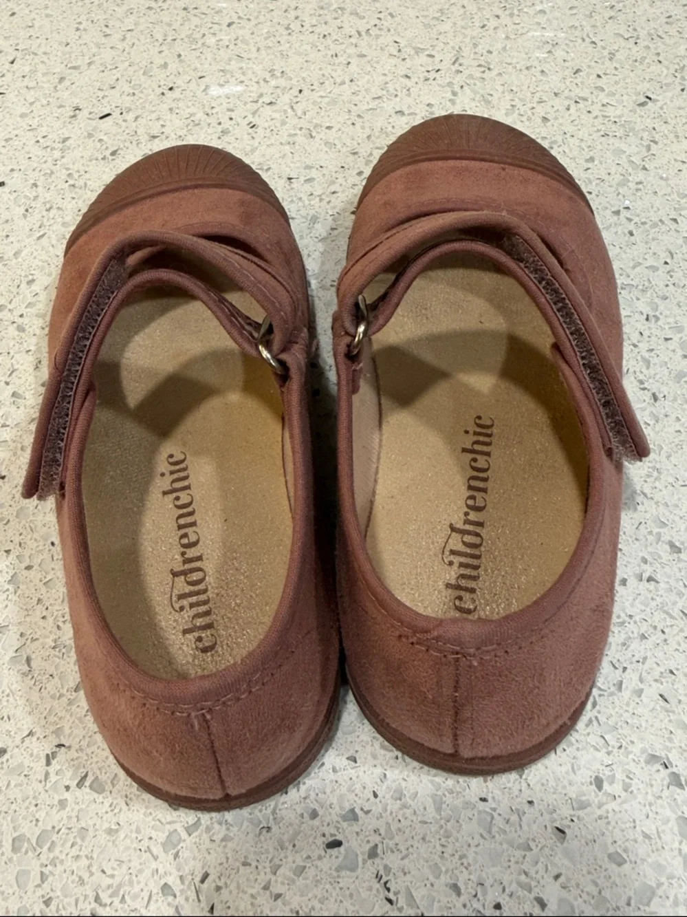 Girls Mary Jane Dress Shoes in Brown with Hook-and-Loop Strap